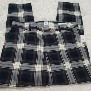 NWT Gap Plaid  Signature Skinny Ankle Pants Size 14